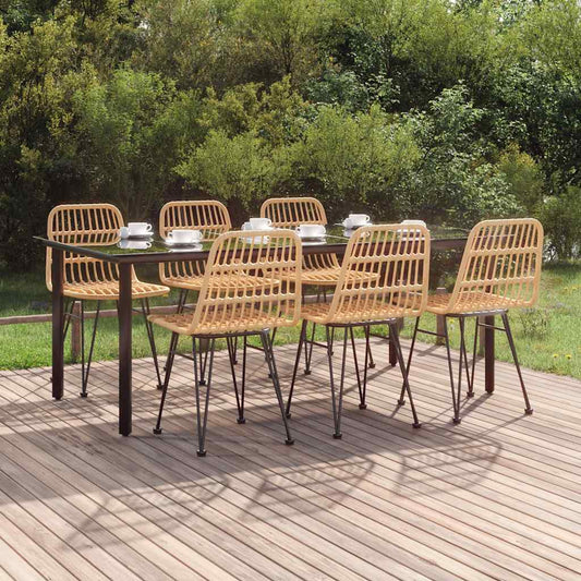 7 Piece Garden Dining Set Poly Rattan