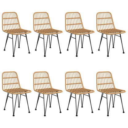 9 Piece Garden Dining Set Poly Rattan