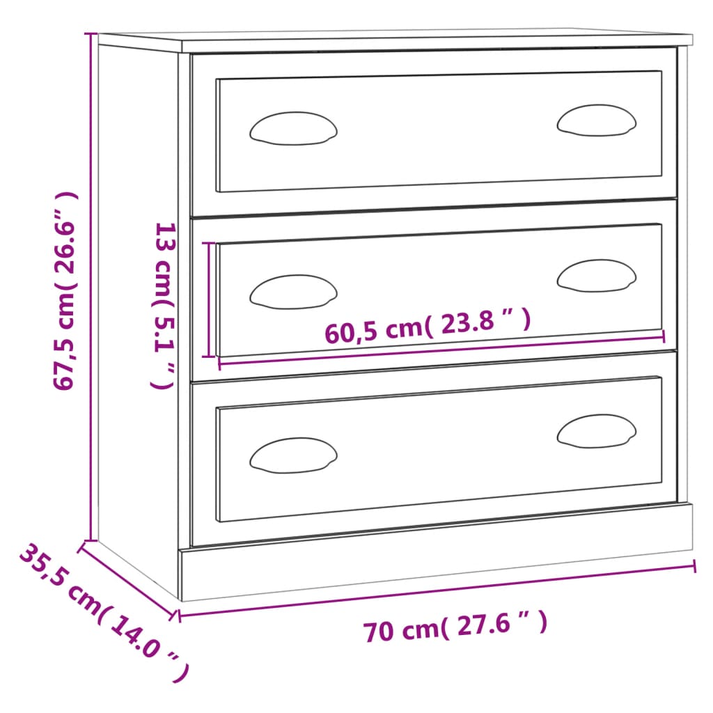 Sideboards 2 pcs Smoked Oak Engineered Wood