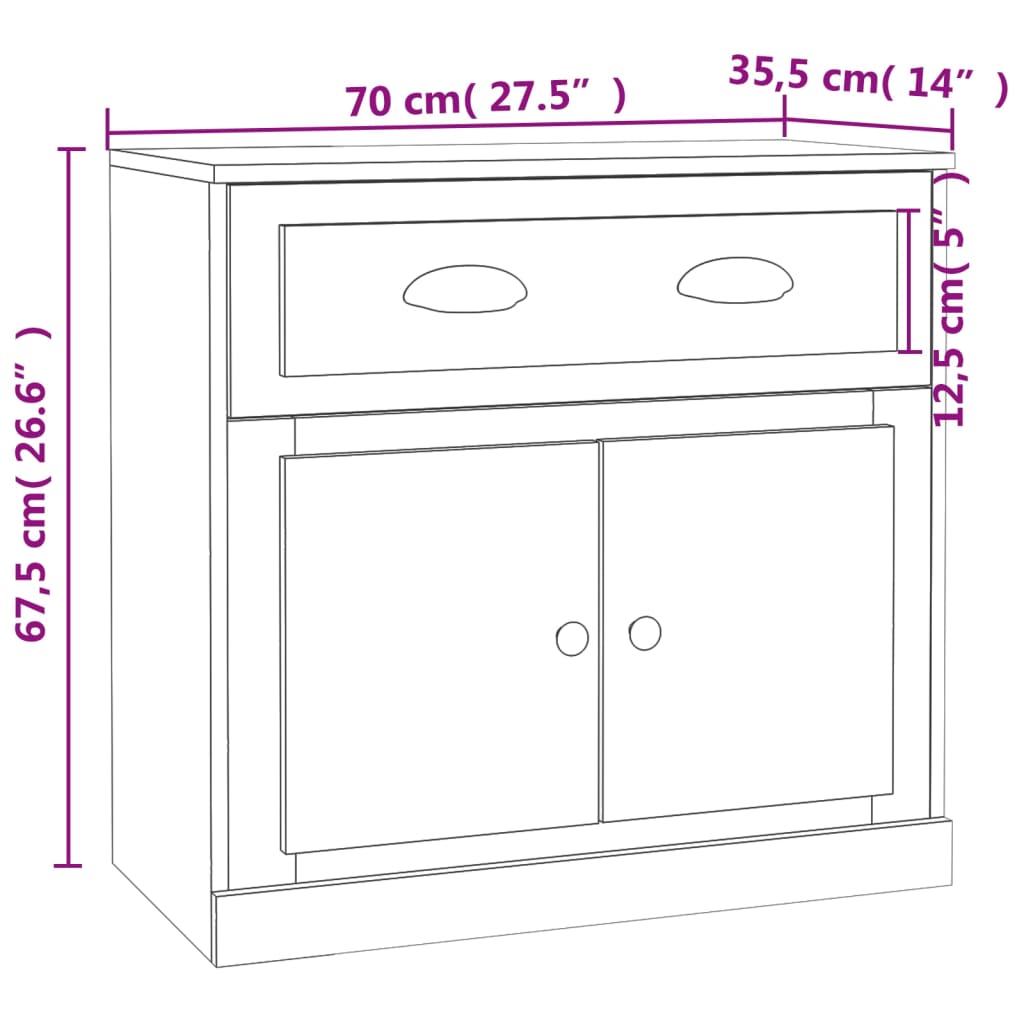 Sideboards 2 pcs Grey Sonoma Engineered Wood