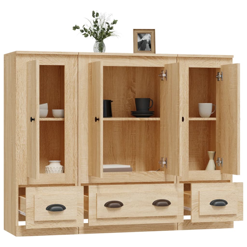 Highboards 3 pcs Sonoma Oak Engineered Wood