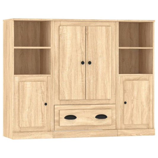Highboards 3 pcs Sonoma Oak Engineered Wood