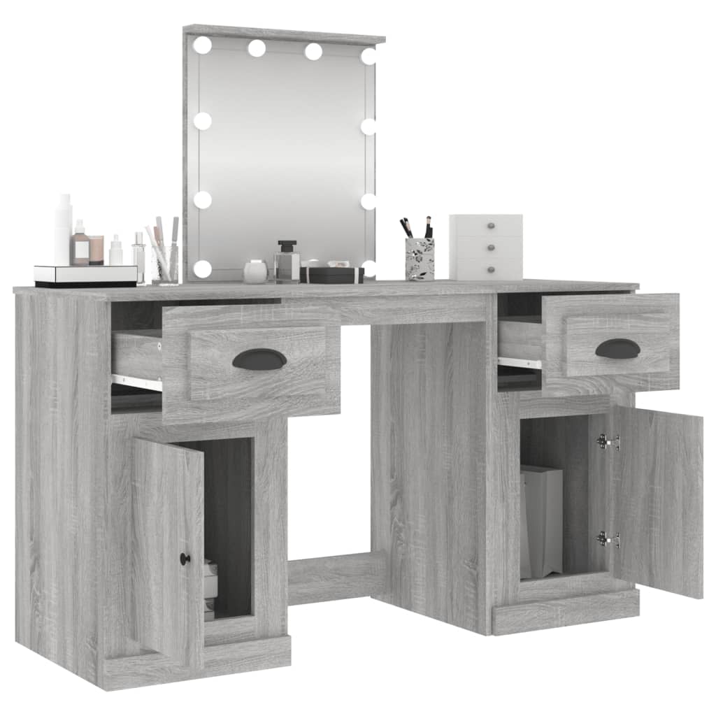 Dressing Table | Grey Sonoma | Engineered wood, acrylic | 130x50x132.5 cm