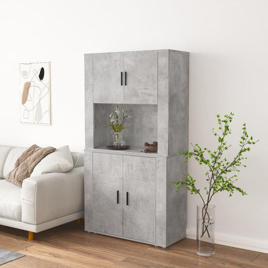 Highboard | Concrete Grey | Engineered wood | Large | Highboard