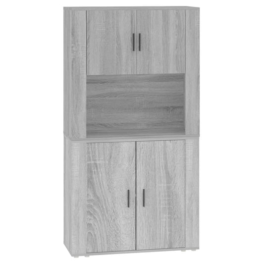 Highboard | Grey sonoma | Engineered wood | Medium | Highboard