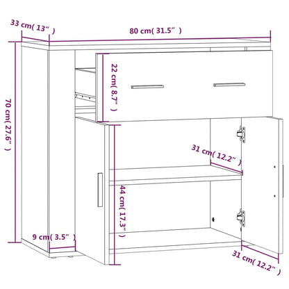 Highboard Concrete Grey Engineered Wood