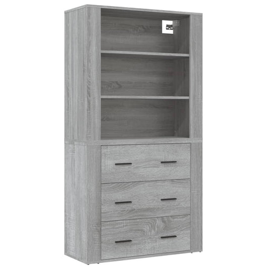 Highboard Grey Sonoma Engineered Wood