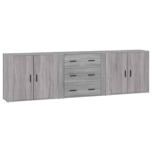 Sideboards 3 pcs Grey Sonoma Engineered Wood