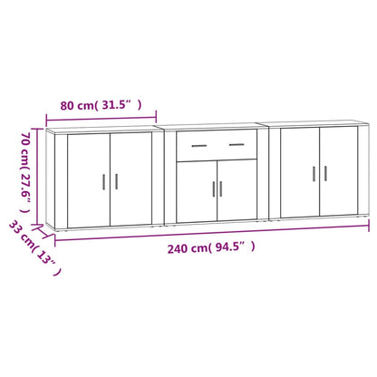Sideboards 3 pcs Sonoma Oak Engineered Wood
