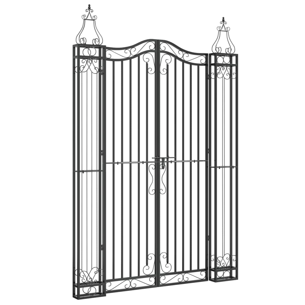Garden Gate Black 47.6"x3.1"x70.9" Wrought Iron