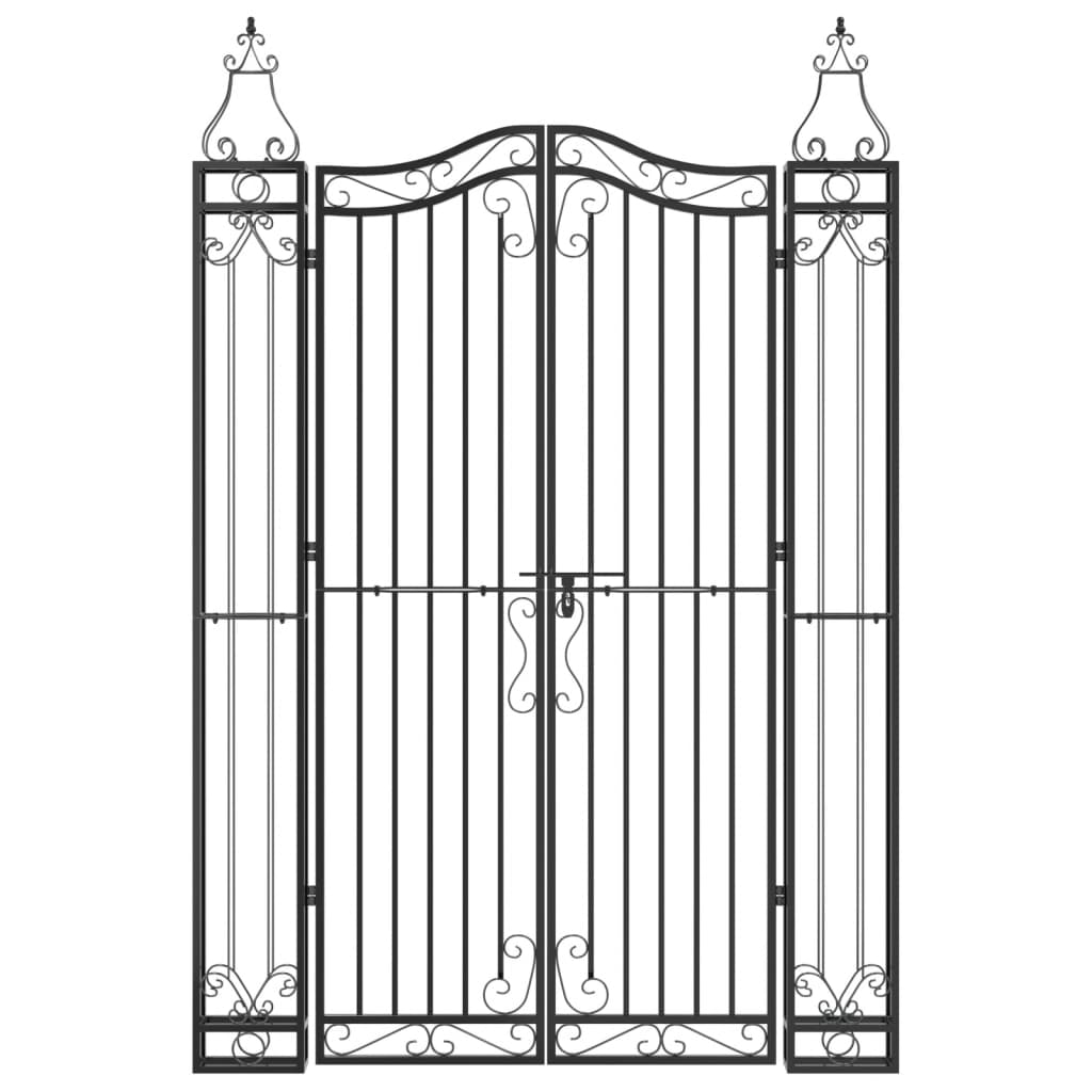 Garden Gate Black 47.6"x3.1"x70.9" Wrought Iron