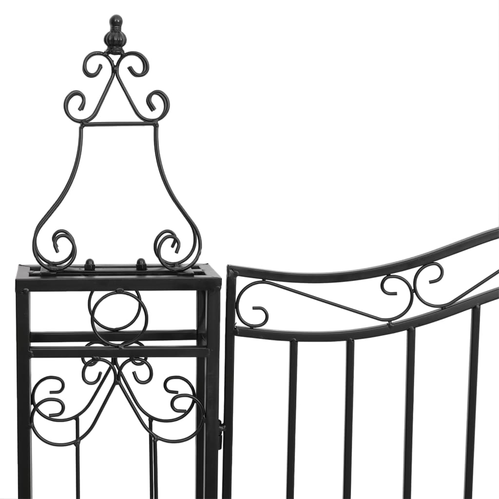Garden Gate Black 47.6"x3.1"x70.9" Wrought Iron