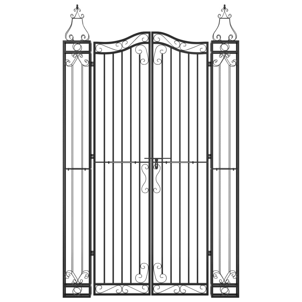 Garden Gate Black 47.6"x3.1"x78.7" Wrought Iron