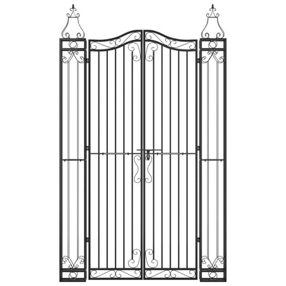 Garden Gate Black 47.6"x3.1"x78.7" Wrought Iron