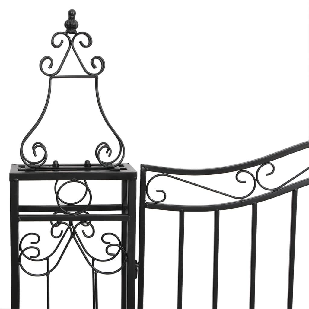 Garden Gate Black 47.6"x3.1"x78.7" Wrought Iron
