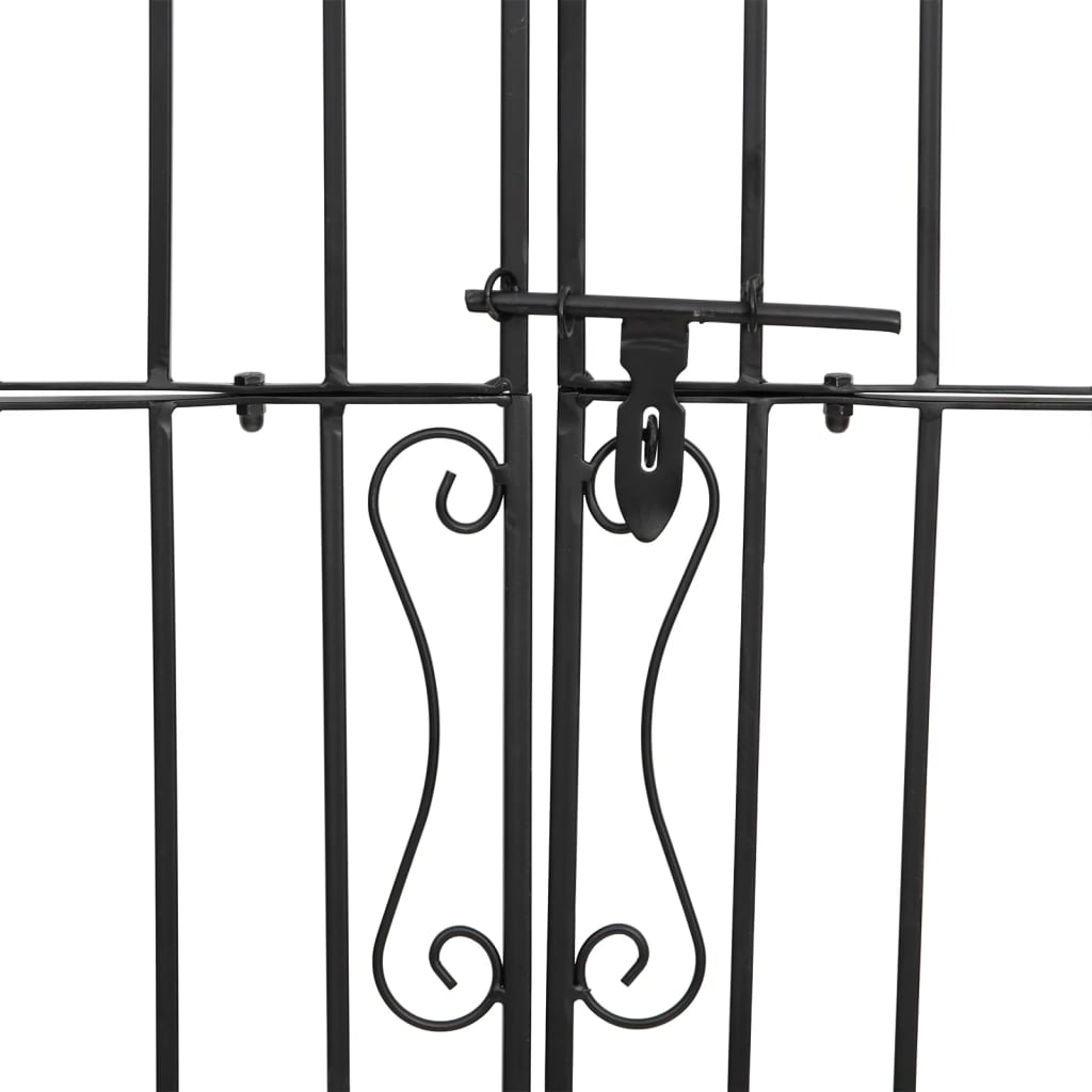 Garden Gate Black 47.6"x3.1"x78.7" Wrought Iron