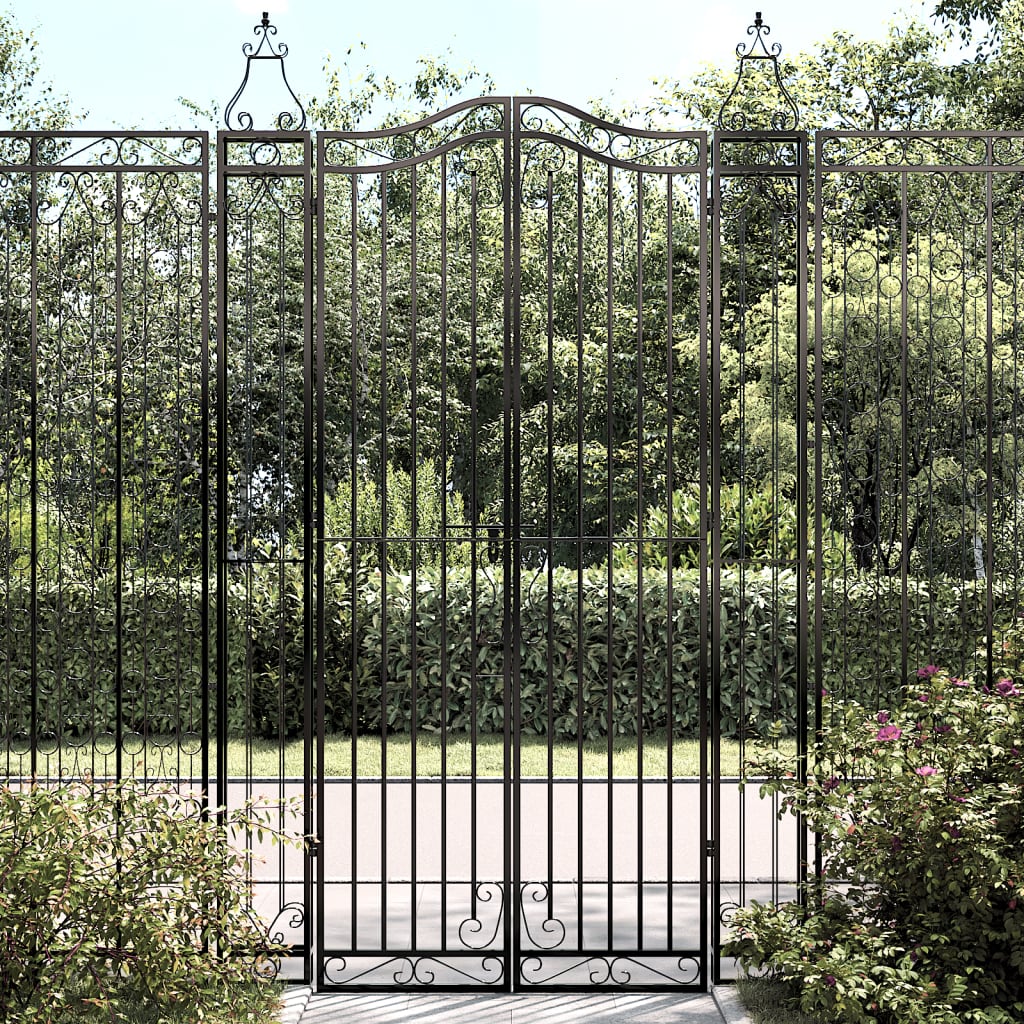 Garden Gate Black 47.6"x3.1"x78.7" Wrought Iron