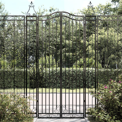 Garden Gate Black 47.6"x3.1"x78.7" Wrought Iron