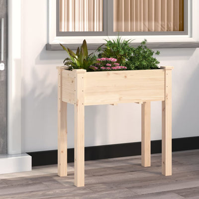 Planter with Liner 71x37x76 cm Solid Wood Fir