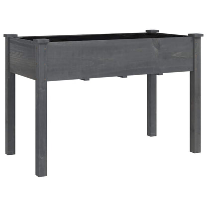 Planter with Liner Grey 118x59x76 cm Solid Wood Fir