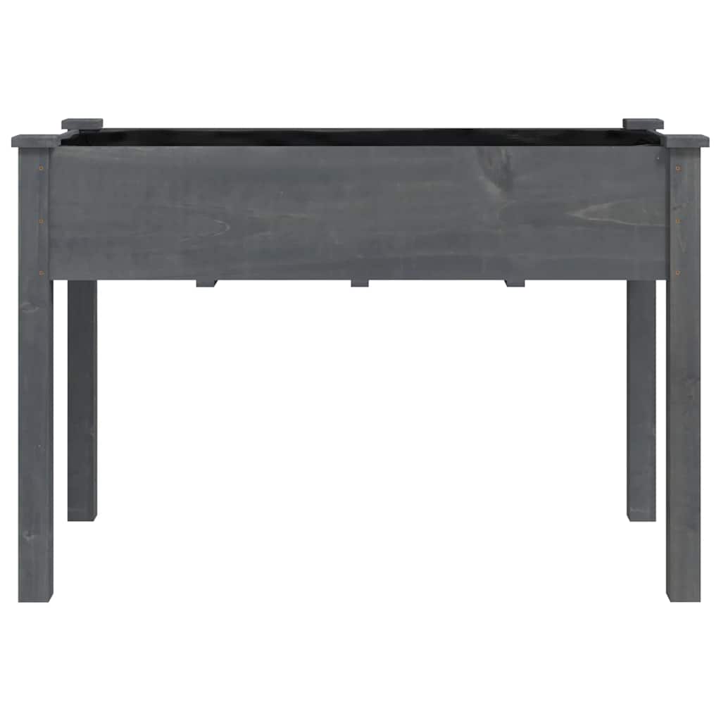 Planter with Liner Grey 118x59x76 cm Solid Wood Fir