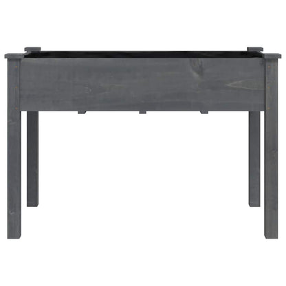 Planter with Liner Grey 118x59x76 cm Solid Wood Fir