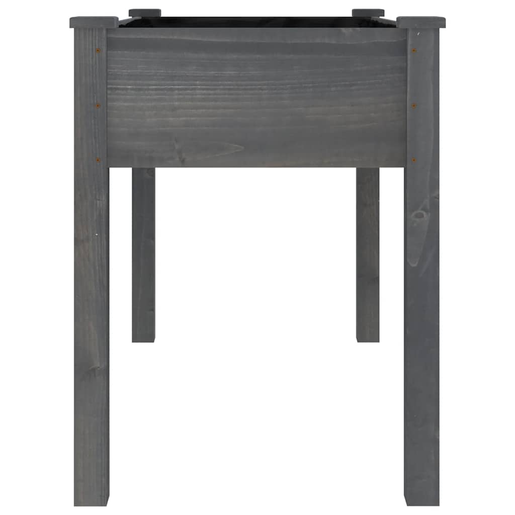Planter with Liner Grey 118x59x76 cm Solid Wood Fir