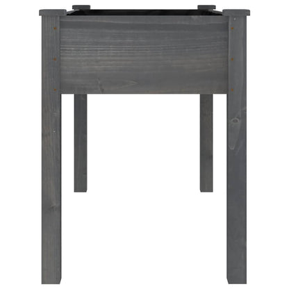 Planter with Liner Grey 118x59x76 cm Solid Wood Fir