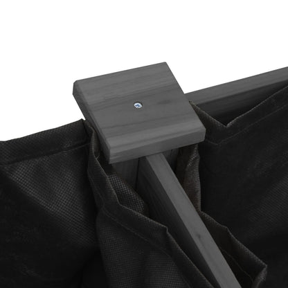 Planter with Liner Grey 161x45x76 cm Solid Wood Fir