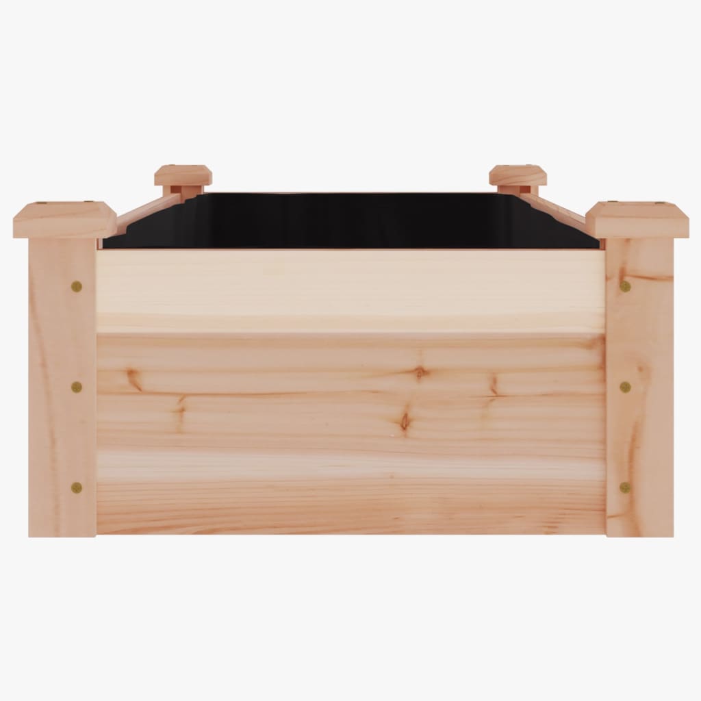 Garden Raised Bed with Liner 120x45x25 cm Solid Wood Fir