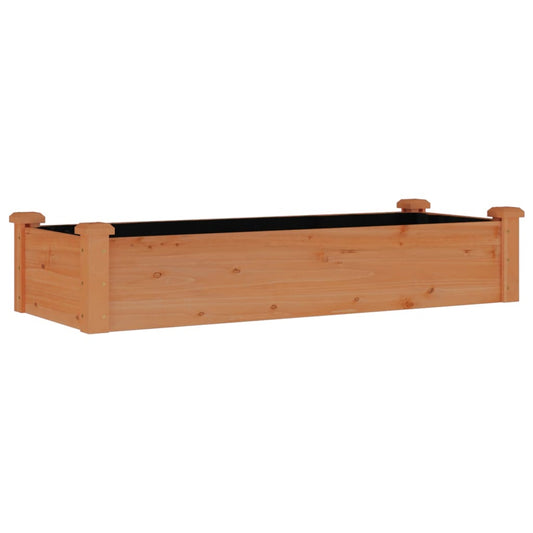 Garden Raised Bed with Liner Brown 120x45x25 cm Solid Wood Fir