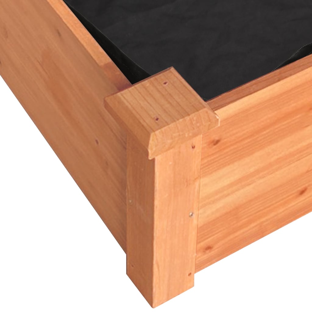 Garden Raised Bed with Liner Brown 120x45x25 cm Solid Wood Fir