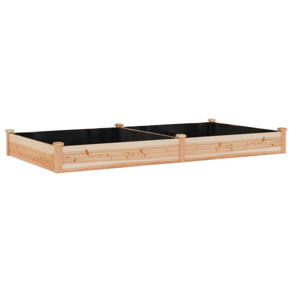 Garden Raised Bed with Liner 240x120x25 cm Solid Wood Fir