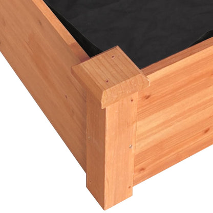 Garden Raised Bed with Liner Brown 240x120x25 cm Solid Wood Fir