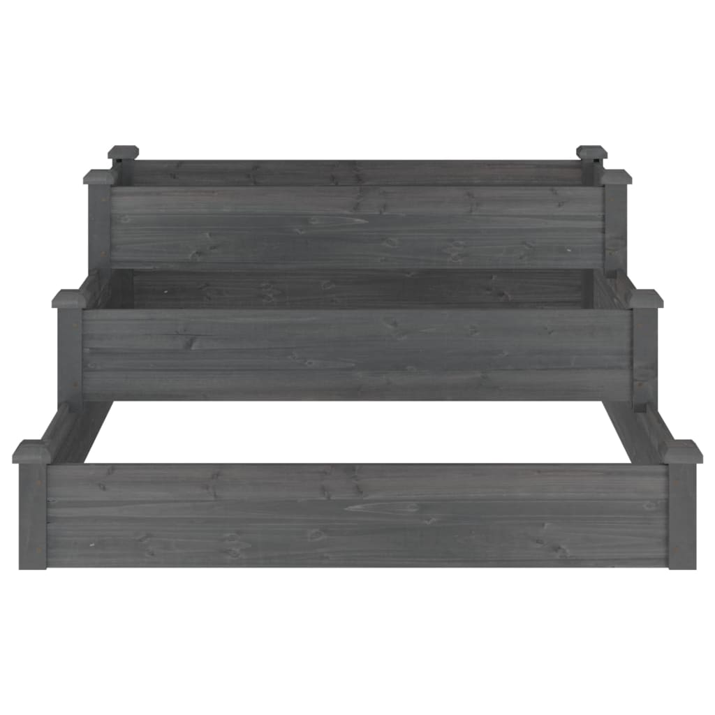 Garden Raised Bed Grey 120x120x56 cm Solid Wood Fir