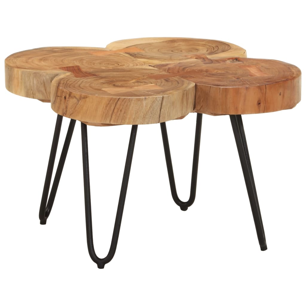 Coffee Table 14.2" 4 Trunks Solid Wood Acacia