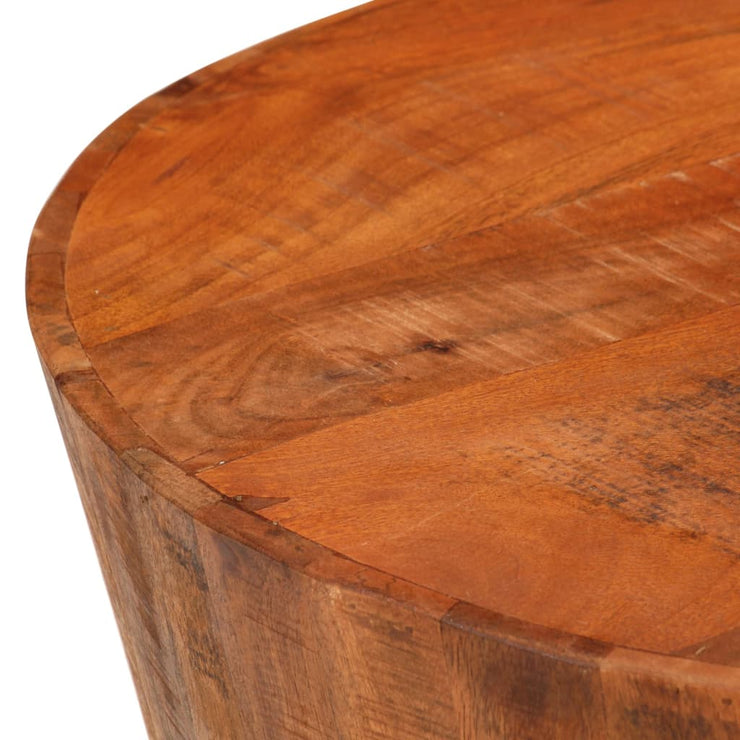 Coffee Table Ø 20.5"x11.8" Solid Rough Wood Mango
