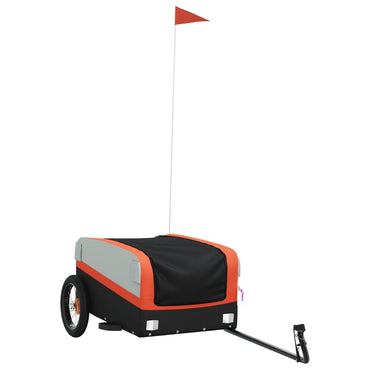 Bike Trailer Black and Orange 30 kg Iron