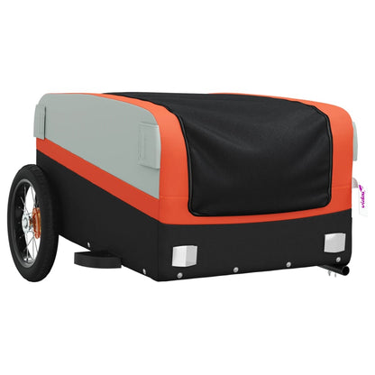 Bike Trailer Black and Orange 30 kg Iron