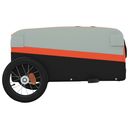 Bike Trailer Black and Orange 30 kg Iron