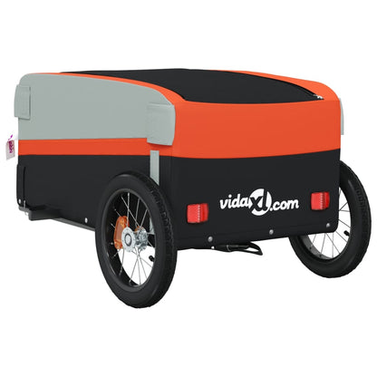 Bike Trailer Black and Orange 30 kg Iron