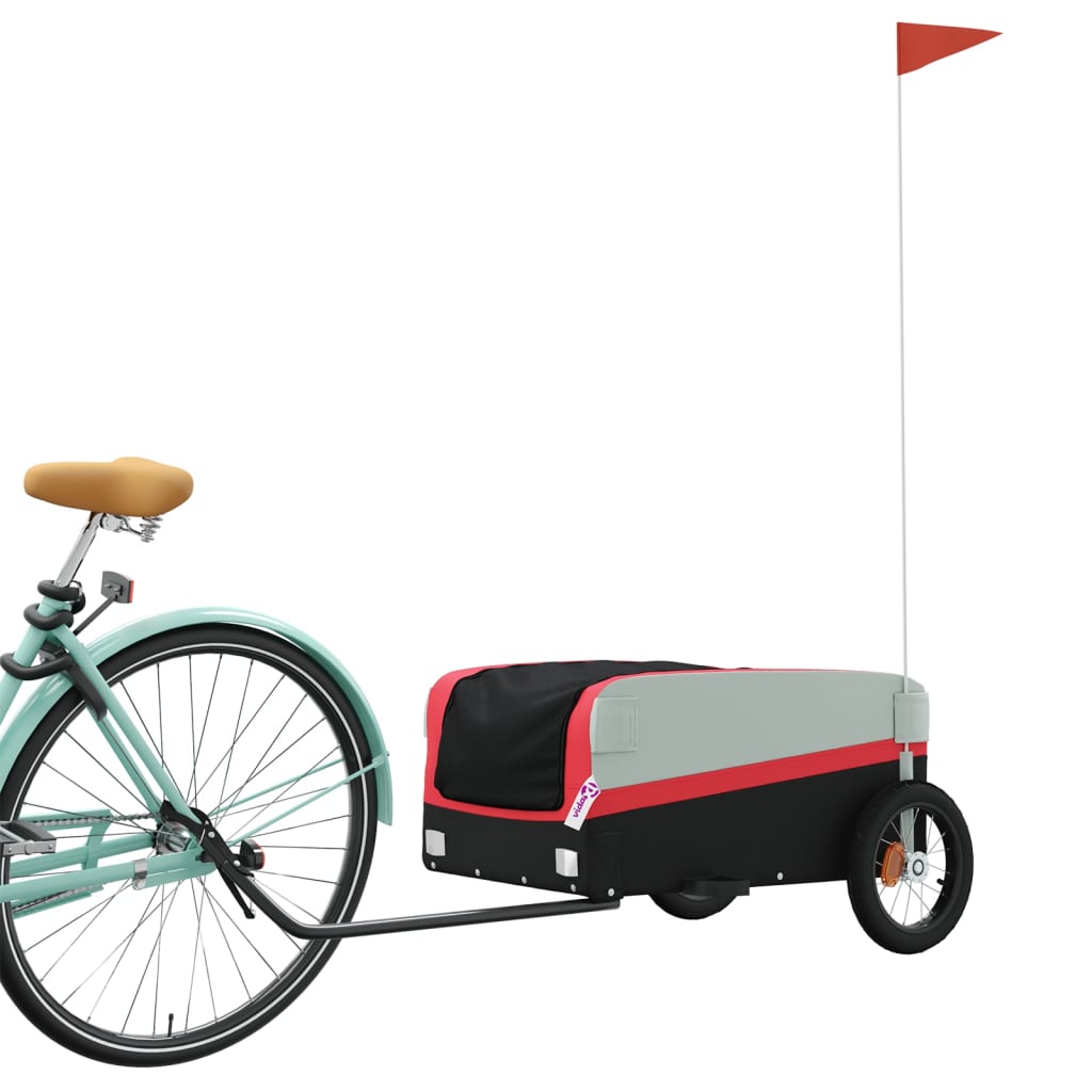 Bike Trailer Black and Red 30 kg Iron