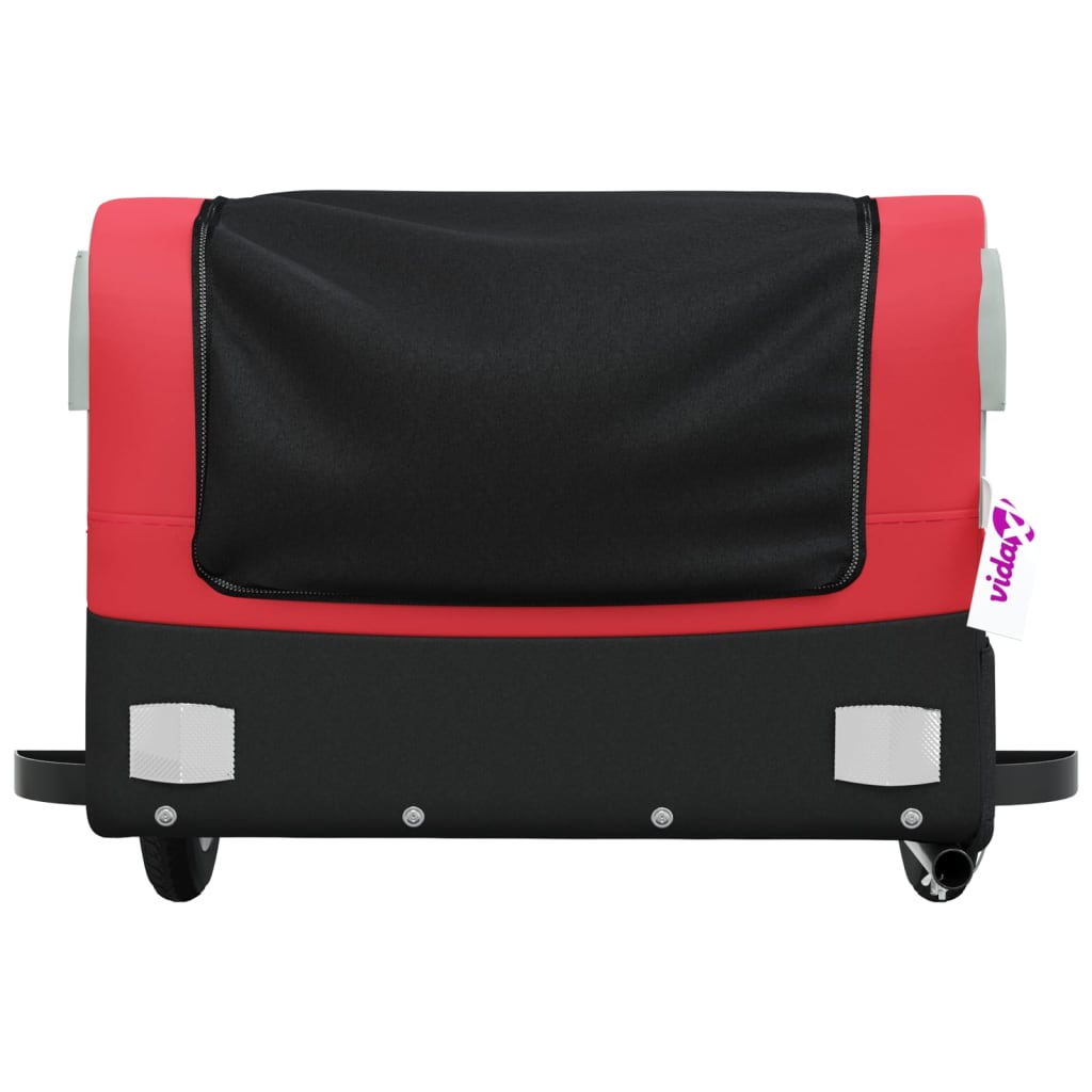 Bike Trailer Black and Red 30 kg Iron