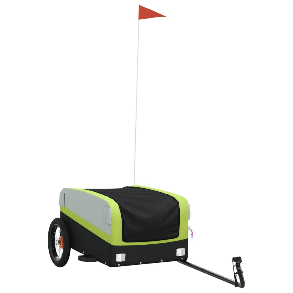 Bike Trailer Black and Green 30 kg Iron