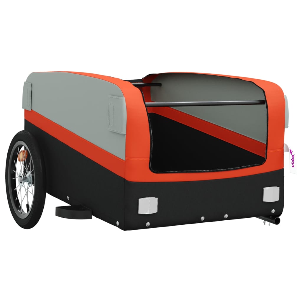 Bike Trailer Black and Orange 45 kg Iron