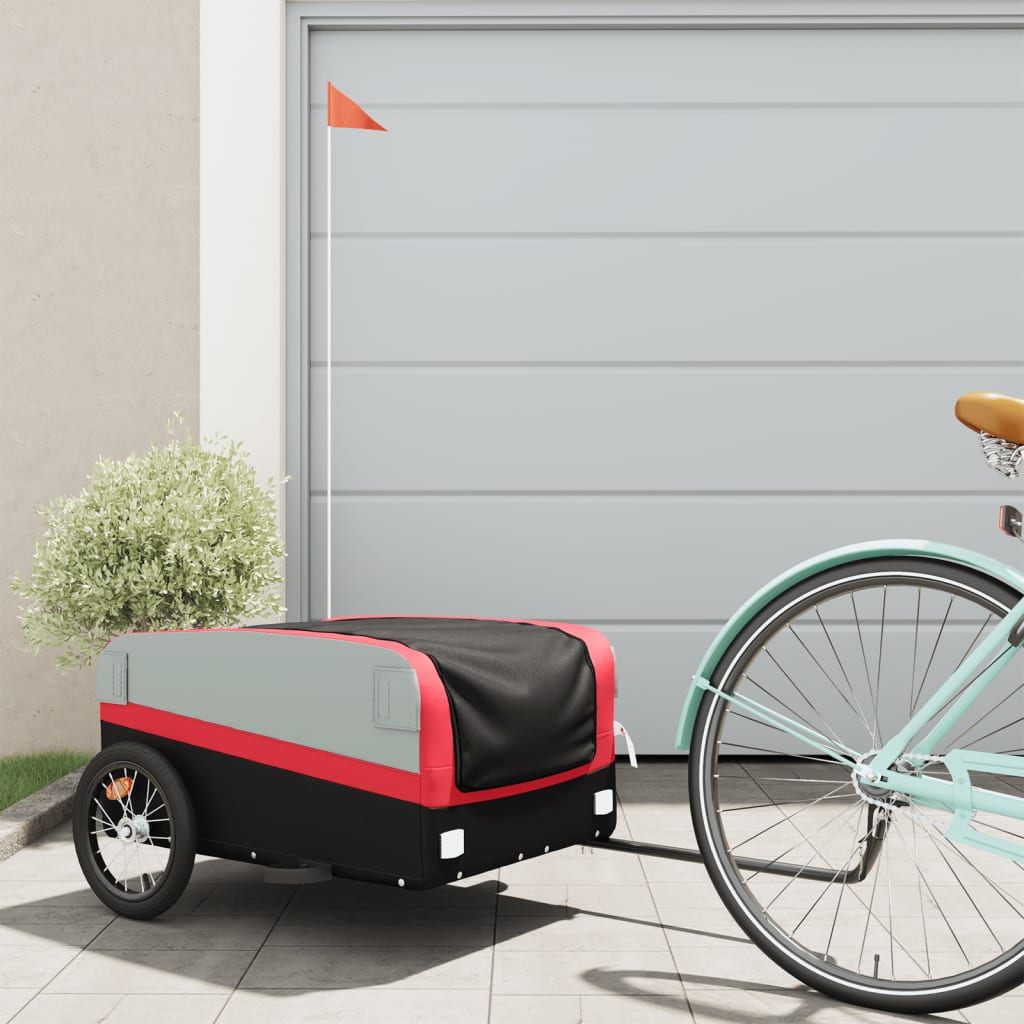 Bike Trailer Black and Red 45 kg Iron