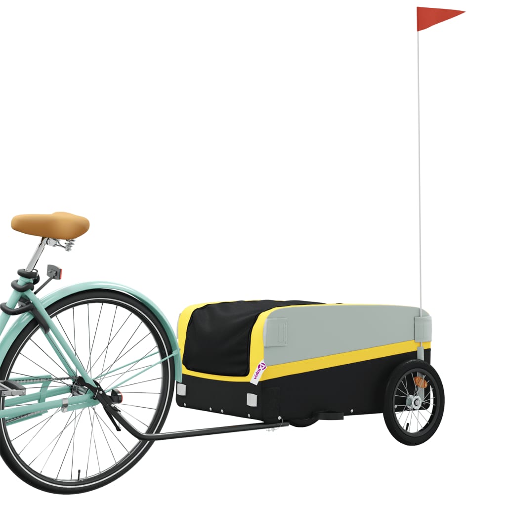 Bike Trailer Black and Yellow 45 kg Iron