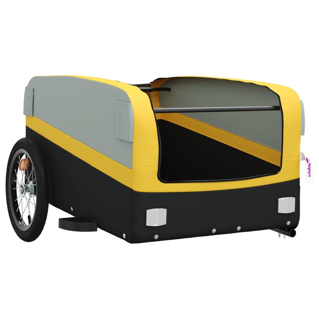 Bike Trailer Black and Yellow 45 kg Iron