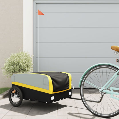 Bike Trailer Black and Yellow 45 kg Iron