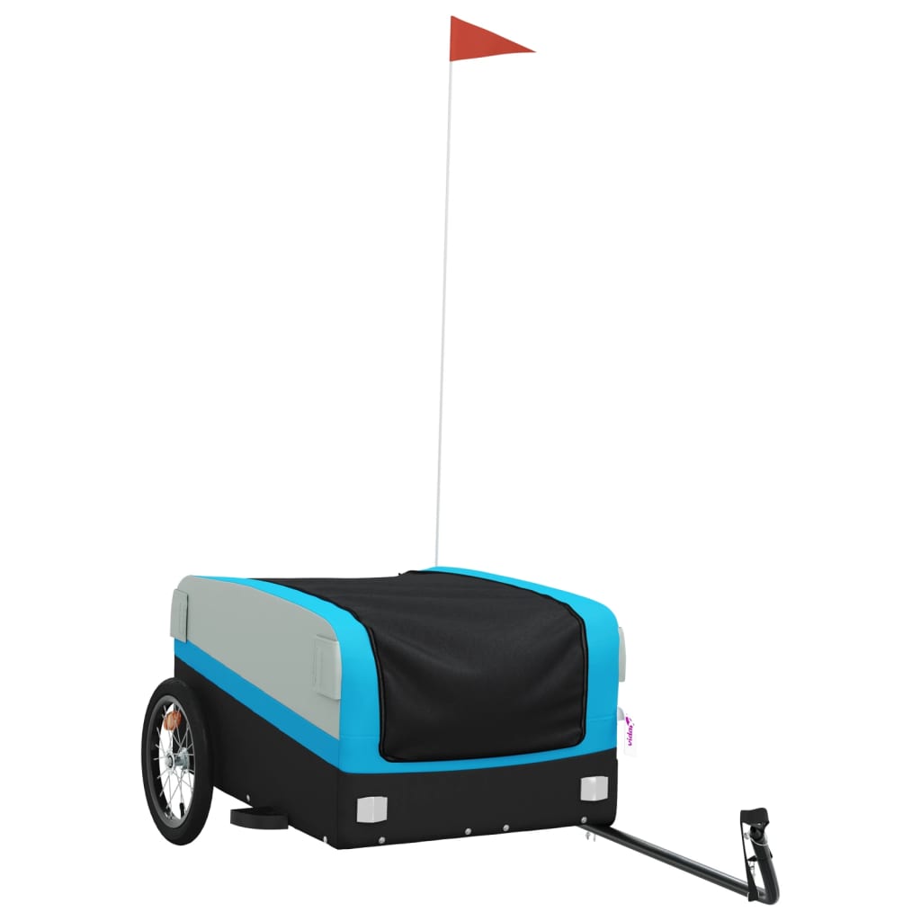 Bike Trailer Black and Blue 45 kg Iron